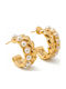 Touch Earrings Hoops Gold Plated Steel With Pearls 106 02 Gold