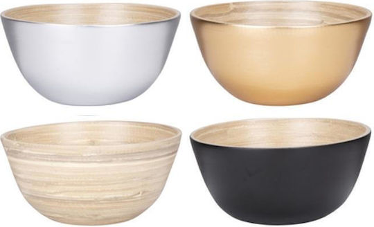 Atmosphera Round Serving Bowl Made of Bamboo Green with 14cm Diameter 4 Pieces