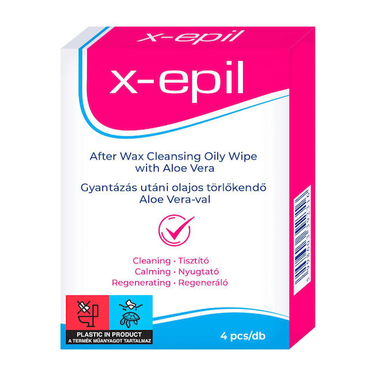 X-epil Șervețele Oleoase Pentru Curățare După Epilare 4 Bucăți