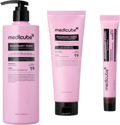 Medicube Rosemary PDRN Haarpflege-Set Hydratation für Dünne Haare mit Shampoo Conditioner & Serum 3 Stück