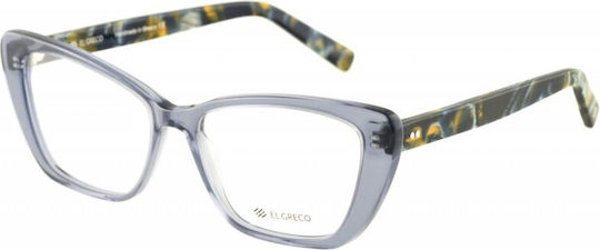 El Greco 9349 C3 Women's Acetate Prescription Eyeglass Frames Butterfly Grey