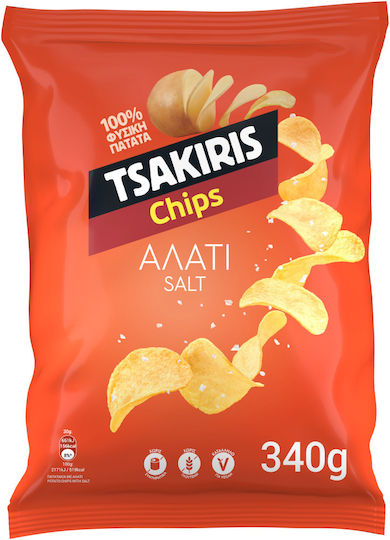 Tsakiris Potato Chips Salted 340gr 6-74007