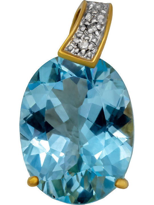 Savvas Design Hängender Charm aus 18K Gold Blau MEΝ01671
