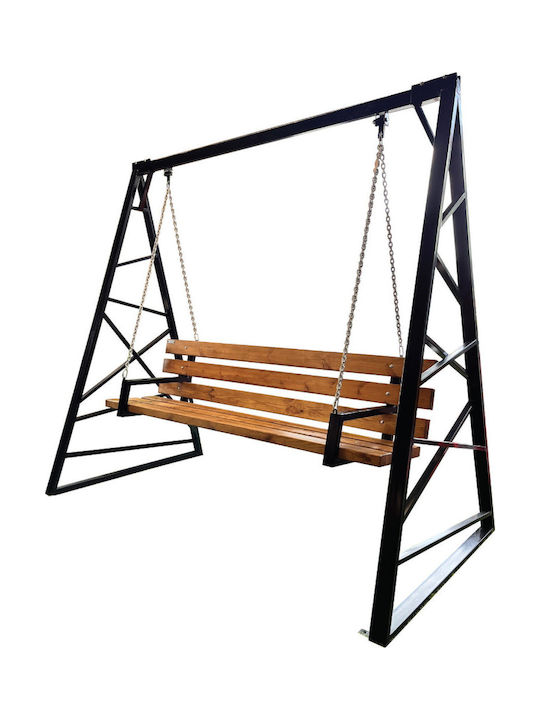 Garten- und Veranda-Schaukeln Polyrattan mit Gestell Metallisch Schwarz 230x120x200cm