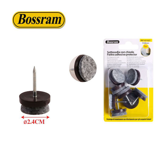Bossram Τσοχάκια Στρογγυλά με Καρφί και Διάμετρο 24mm 8τμχ 107165