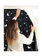 Luvion Kinder Vorhang Verdunkelung mit Bleistiftfalten Schwarze 130x200cm
