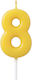 Birthday Candle Number 8 In Yellow Colour 5802