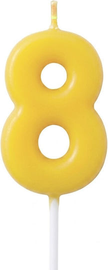 Birthday Candle Number 8 In Yellow Colour 5802