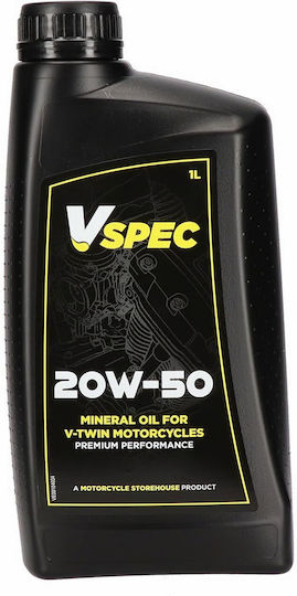 Vspec Simple Mineral Engine Oil 20W50 Harley Davidson '84 '23 B.t '86 '22 Xl Xr Mineral Motor Oil 1L Bottle