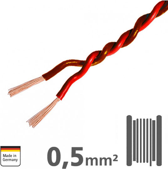 Ampire Ikv050-rt-150 Installation Cable Can & Lin 2x 0 5mm² 150m Red Brown