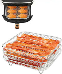 Set 3 grătare pentru Airfryer Zola din inox cu picioare 21 X 10 cm argintii Set 3 grătare pentru Airfryer Zola din inox cu picioare 21 X 10 cm argintii