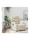 Relax Massage Armchair with Footstool Made of Artificial Leather Cream 77x93x99cm