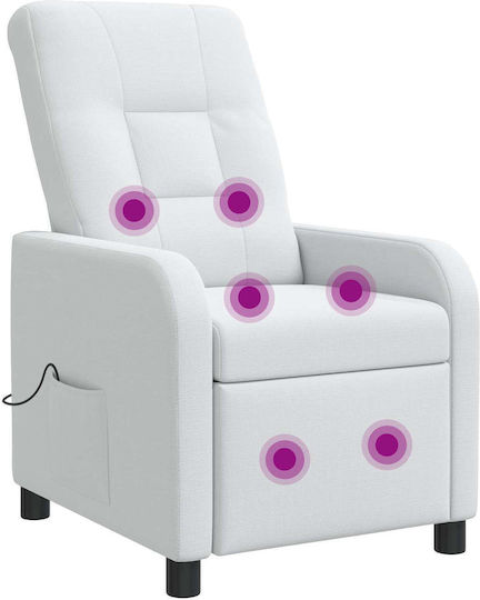 Πολυθρόνα Relax Massage με Υποπόδιο Λευκό 66x95x100cm
