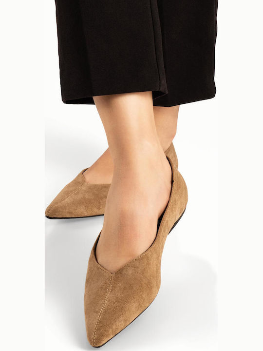 The Shoemart Suede Women's Pointed Toe Brown Ba...