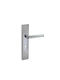 Convex Middle Door Lever With Plate Pair Matte Chrome