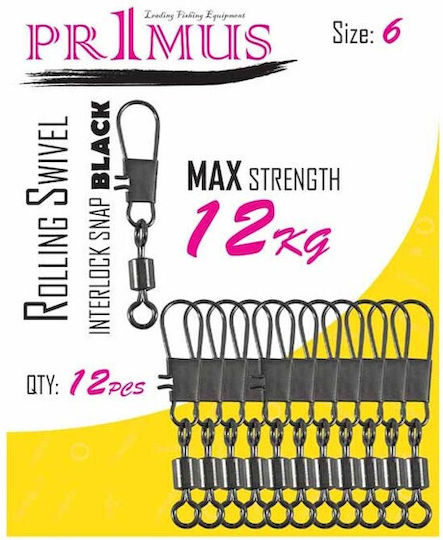 Primus Rolling Swivel Interlock Snap Wire Split Rings Colour Black Size 7