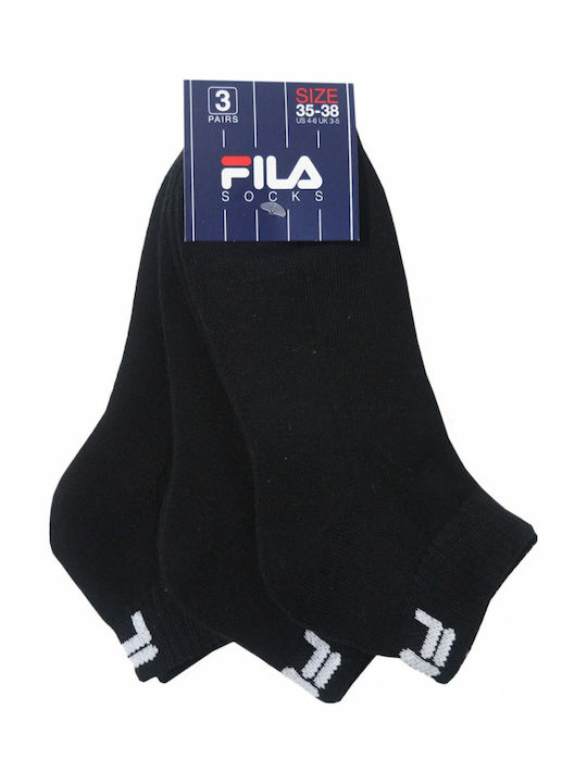 FILA Unisex Αθλητικές Κάλτσες Μαύρες 3 Ζεύγη