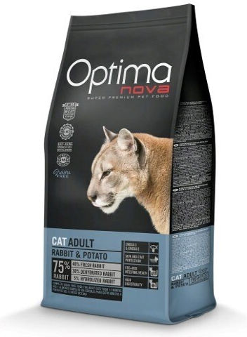 Optimanova Hrana Uscată Fără Cereale Pentru Pisici Adulte Cu Iepure / Cartofi 2kg