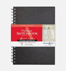 Stillman & Birn Spiral Sketch Pad Mixed Media Alpha 50 Sheets Cold Pressed 17.8x25.4cm 150gsm