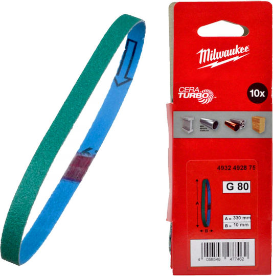 Milwaukee Шлифовъчна лента K80 330x10mm Комплект 10бр