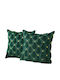Shengruili Nikcorp Christmas Decorative Fluffy Green Pillowcases 2 Pcs 40x40 Cm