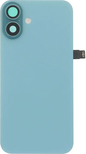 iPhone 16 Plus Originalen Originalen Ot Apple Battery Door + Back Camera Lens Bezel Replacement Teal