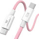 Leewello Braided USB-C Male To USB-C 60W PD Pink 1m Cable