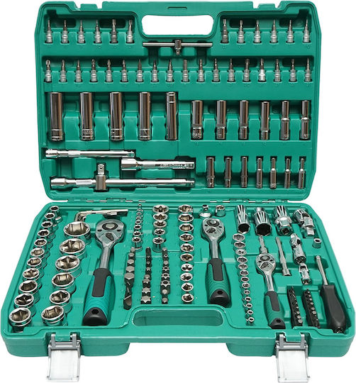 Breckner Ключ с Тресчотка и Гедорета 1\4" & 3\8" & 1\2" 172бр