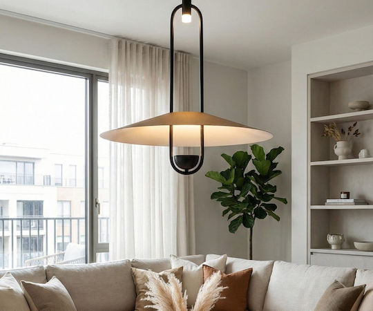 Luma Adjustable Black LED Pendant Ceiling Light with Warm White Light 56cm
