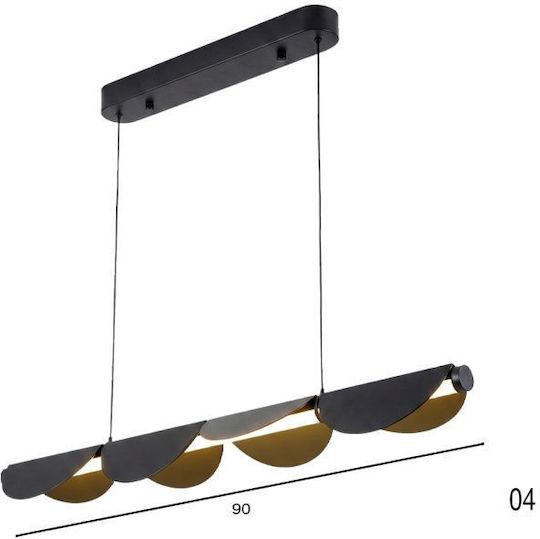 Luma Black LED Pendant Ceiling Light with Warm White Light Rail
