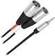 Plugger XLR-Kabel 2 x XLR-Stecker - 3,5 mm Stecker Schwarz 3m