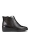 Leder Damen Stiefeletten Schwarz