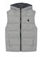 Kids Casual Sleeveless Short Hooded Jacket Anthracite