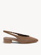 Beige Slingback Ballerinas Minimal Metallic Element