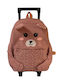 abo Somebunny Loves You School Trolley Bag for Kindergarten with Bottle Holder Green 26 x 12 x 35cm