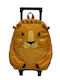 abo Have A Roarsome Day School Trolley Bag Kindergarten With Water Bottle Holder Green 26 x 12 x 35cm