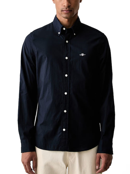 Gant Къс Ръкав Риза в Тясна Кройка Evening Blue