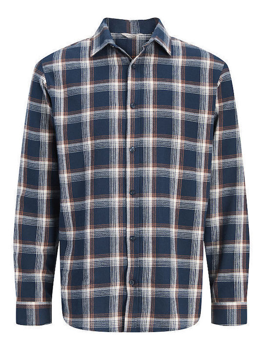 Long Sleeve Checked Shirt Navyblazer