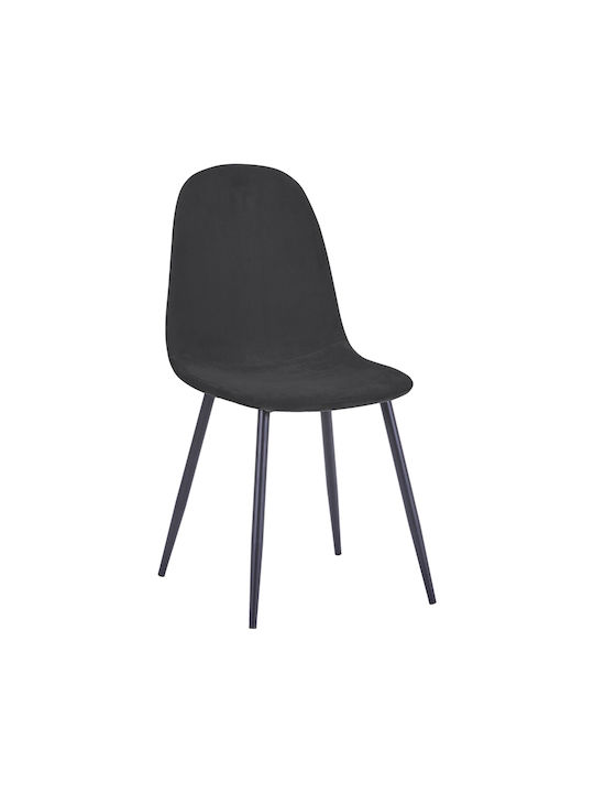 Bella Dining Chair Velvet Black 44x55x85cm