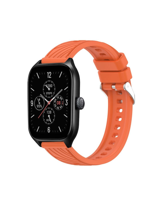 Amazfit Gts 4 Curea Cu Textură În Dungi 20mm Din Silicon Portocalie