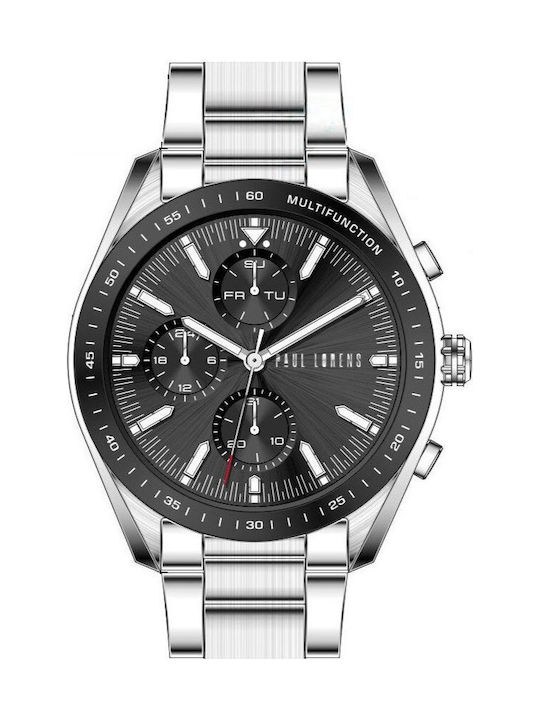 Paul Lorens Мъжки Часовник 41mm На Батерия Със Сребриста Метална Гривна