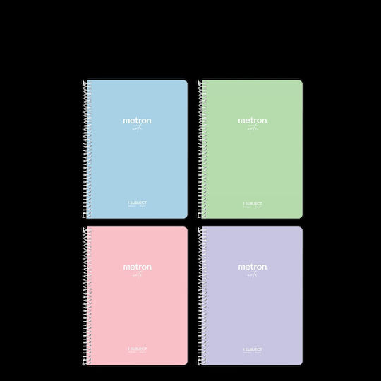 Metron Spiral Ruled Notebook A4 40 Paper Sheets Pastel (Miscellaneous Designs/Colors)