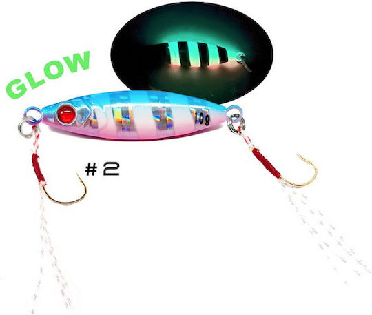 Pregio Micro Real Artificial Bait Slider Fluorescent 10g Pink Blue Zebra Glow