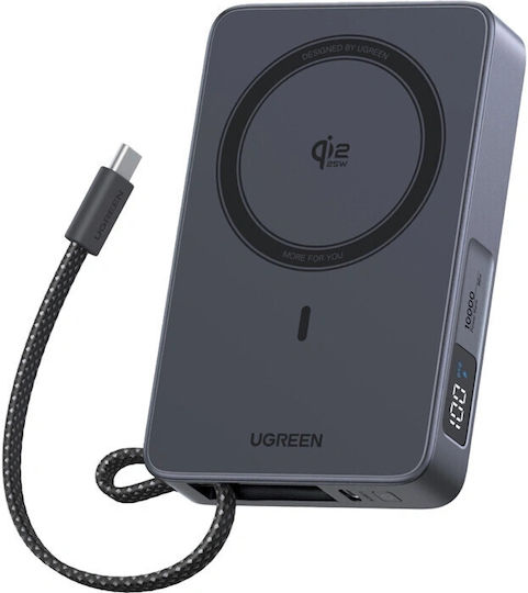 Ugreen PB773 MagSafe Qi2 Външна батерия 10000mAh 30W с USB-C Порт Сив
