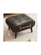 Taburet Camera De Zi Din Piele Negru 41x32x26cm