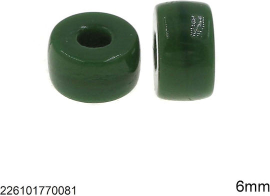 Αλογόχανδρα Γυάλινη 6x3.5mm Τρύπα 2mm 226101770 Πρασινο 10 Τεμαχια