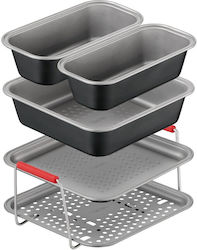 Tefal Dail'easy J701s544 5-piece Accessory Set 4.6 L Fryer Non-stick Coating Carbon Steel Perforated Tray Handles Tray 3 Molds Black & Gray Tefal Dail'easy J701s544 5-piece Accessory Set 4.6 L Fryer Non-stick Coating Carbon Steel Perforated Tray Handles Tray 3 Molds Black & Gray