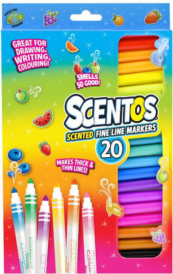 SCENTOS Drawing Markers Aromatic, Neon Set 12 Colours