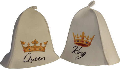 Sauna Hat Set World Hats King Queen White