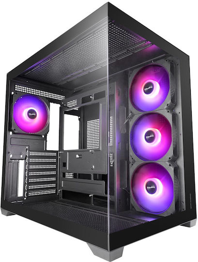 Tacens MCV5 Gaming Midi-Turm Computergehäuse mit Seitenfenster Schwarz
